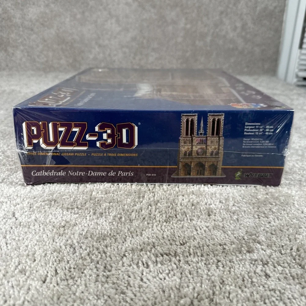 Vintage 1996 Puzz 3D Notre Dame Cathedral 952 Piece 3D Puzzle New Sealed